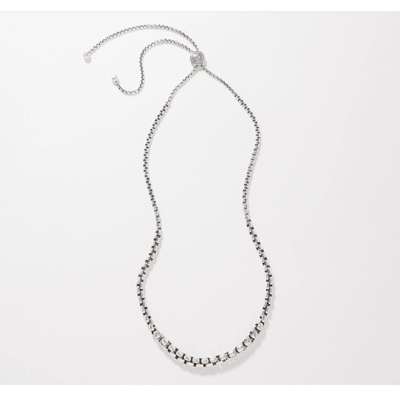 Jai Graduated Sterling Silver Box Chain Necklace 30” Adjustable (NEW) - Picture 1 of 10